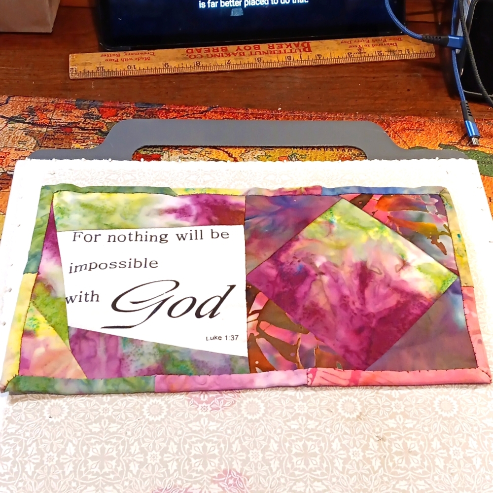 Handmade Rug batik fabric "Nothing is impossible with God".